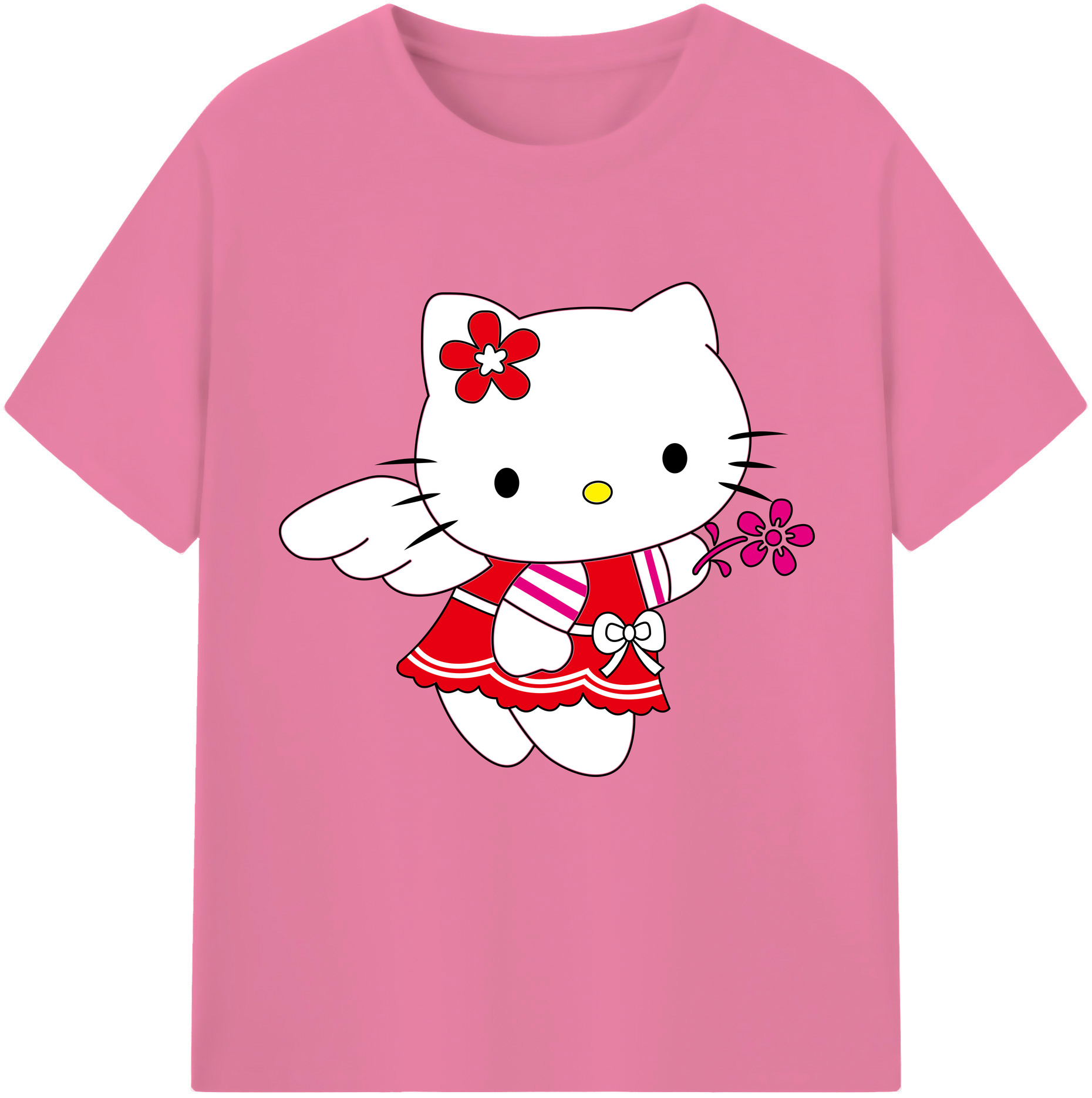 （画像用） Hello Kitty ハローキティ 綿100％半袖Tシャツ（フロントプリント）